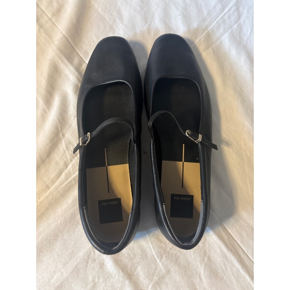 Dolce Vita Mary Jane Ballet Flats Womens 9.5 Black Leather Buckle Strap